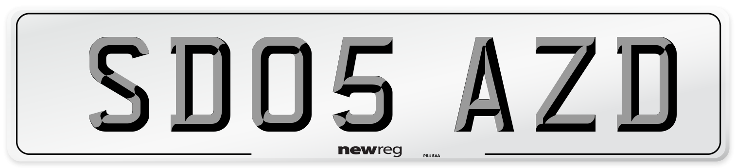 SD05 AZD Number Plate from New Reg